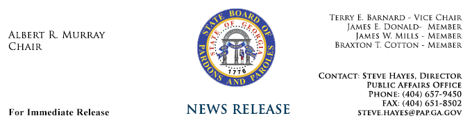 Pardons and Paroles News Release
